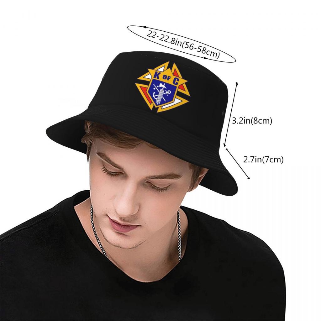 Benutzerdefinierte Knights Of Columbus Eimer Hüte Frauen Unisex Outdoor Sonne Sommer Fischer Kappe