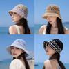 Summer Knitted Bucket Hat With Sun Protection And Breathability For Casual Outdoor Wear