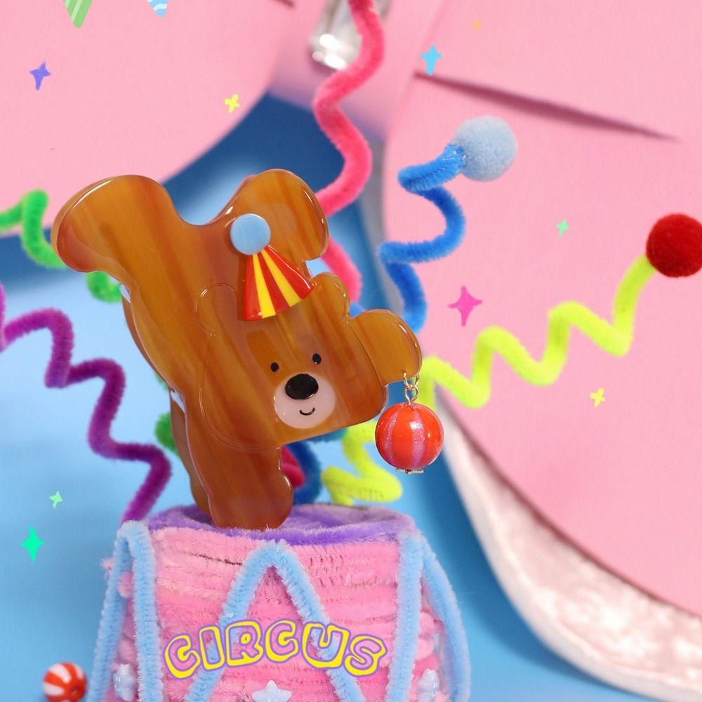 Acetic Acid Acetate Hair Claw Circus Bear Shark Clip Fashion Bear Hair Clip  Female