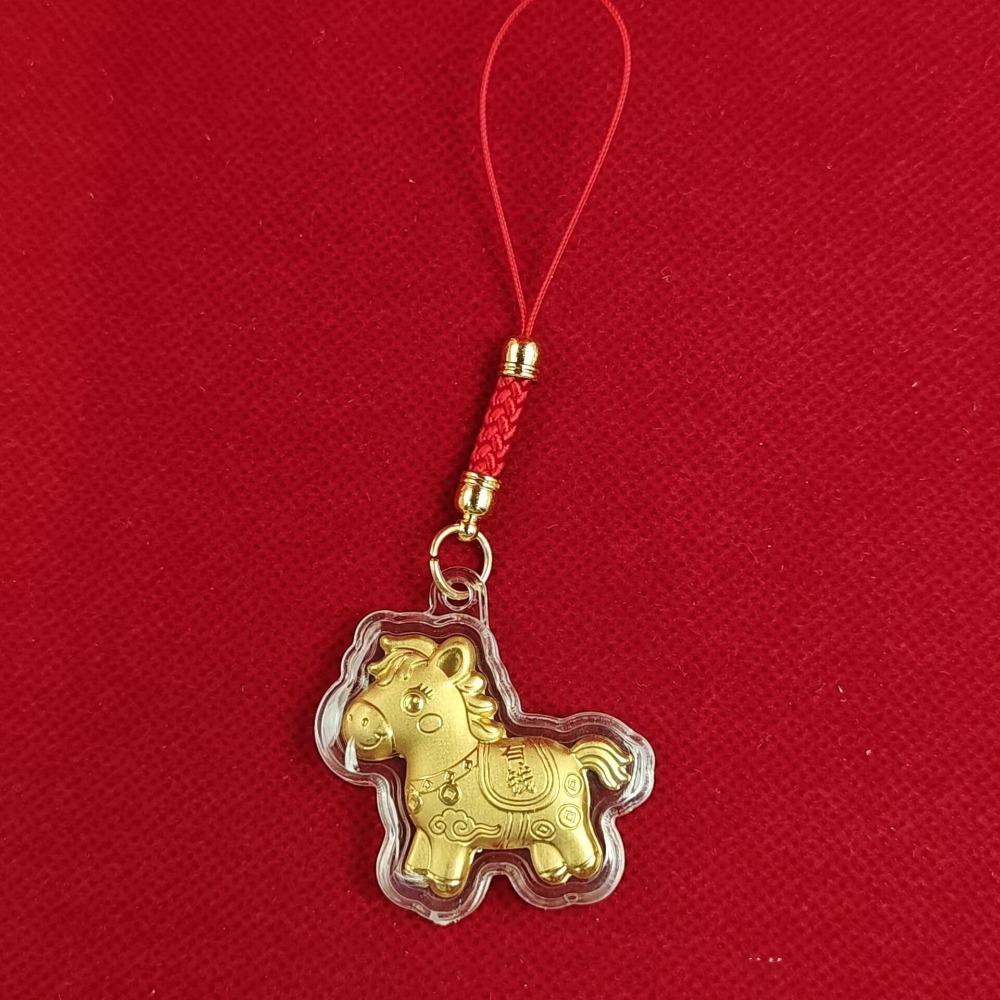 Cartoon Design Gold Horse Keychains Get Rich Zodiac Horse Keychains Bag Pendant New Year Party