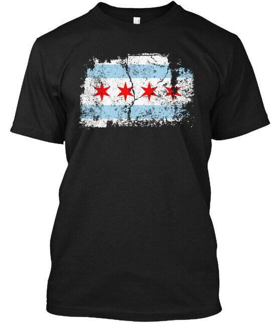 Chicago T Distressed Flag T-Shirt M