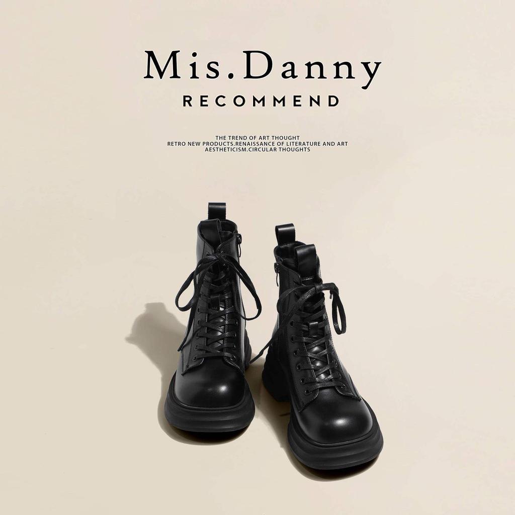 Martin Boots Women's 2025 New British Brown Boots Spring and Autumn Single Boots Heightened Platform Short Boots Thick Velvet Snow Boots