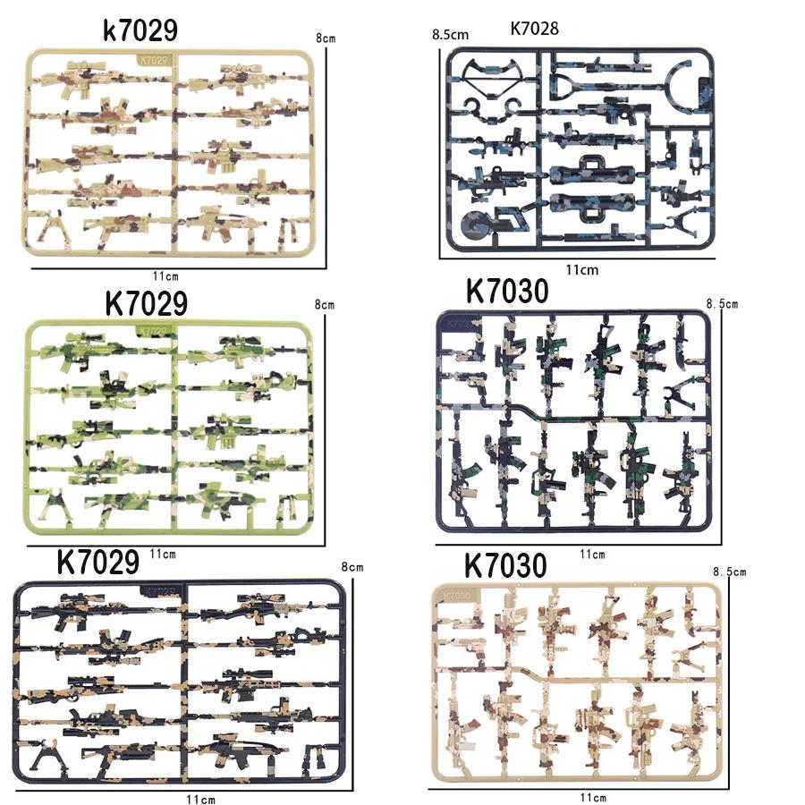 98K Military Weapon Accessories Guns Bricks Swat Sniper Rifle Pistol Soldier WW2 Army MOC Part Military Building Block Model
