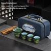 Portable Ceramic Kung Fu Travel Tea Set: One Pot, Three Cups