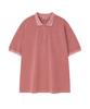 WACKY WILLY Pigment-Dyed Collared T-Shirt Pink