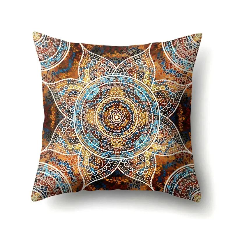 Colorful Exotic Style Abstract Geometric Bohemian Decorative Cushion Cover Square Geometry Pillowcase Home Decor Pillows Cover