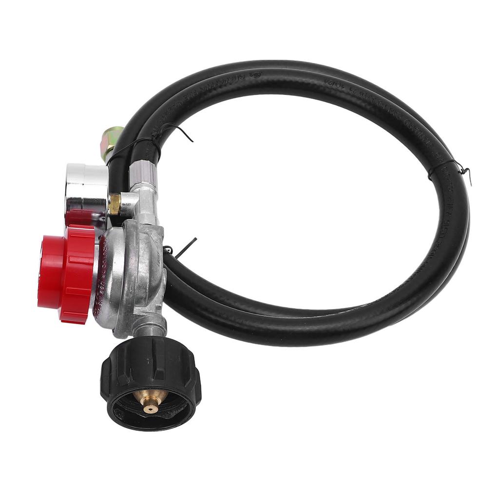 5FT High Pressure Gas Regulator 0 to 30 PSI Adjustable with Gauge for RV Van Trailer Gas Tank Adapter