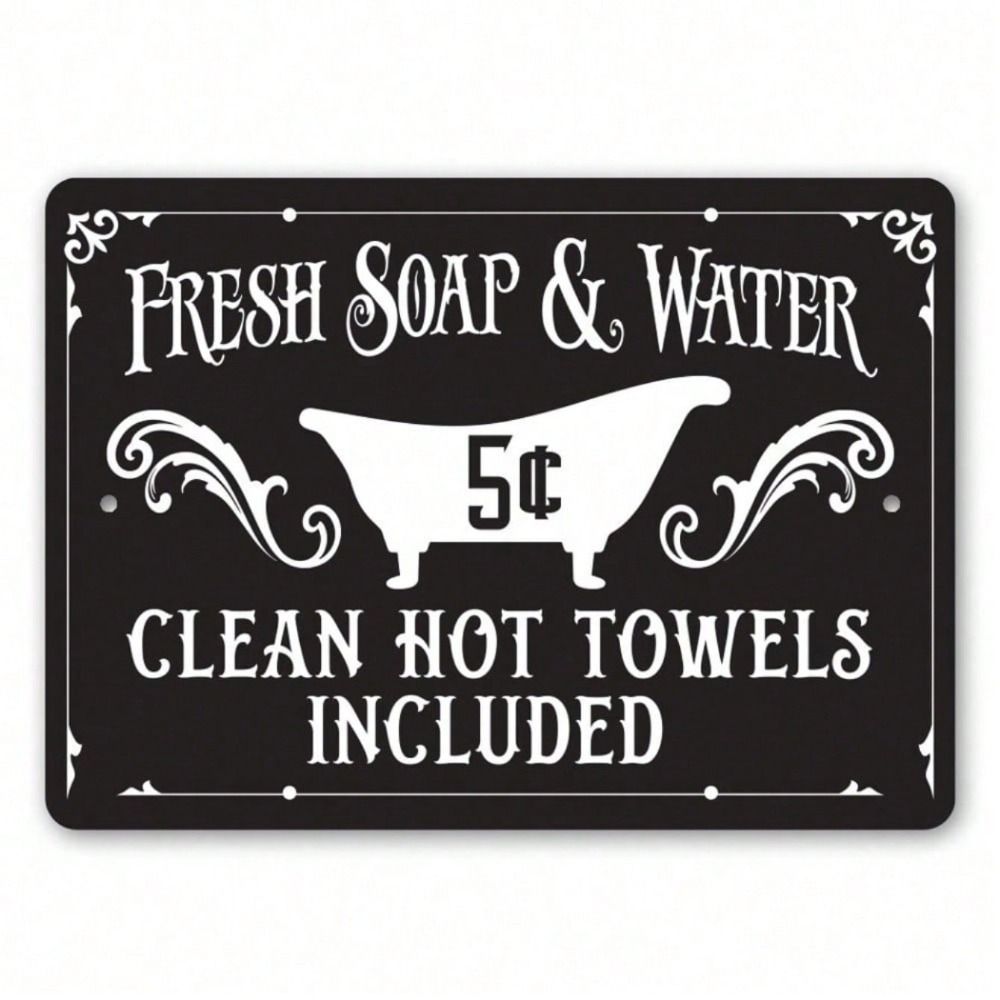 Metal Wall Art Vintage Retro Poster for Bathroom