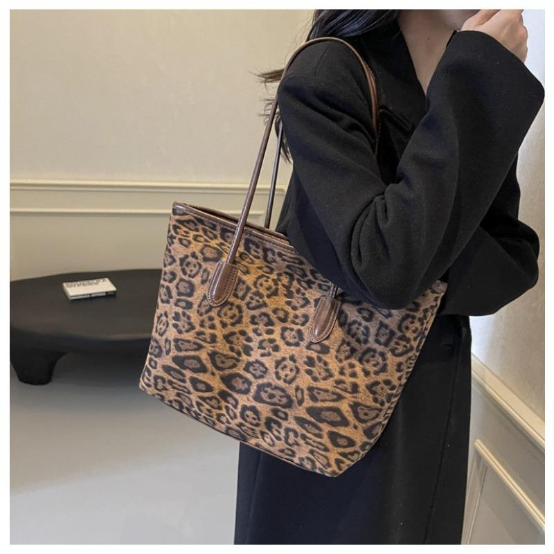 Bolso Tote de Gran Capacidad con Estampado de Leopardo