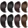 Clip In Half Headband Wig Hair Hoop Wig Replacement Block Twist Braided Fishbone Hairpiece  Party