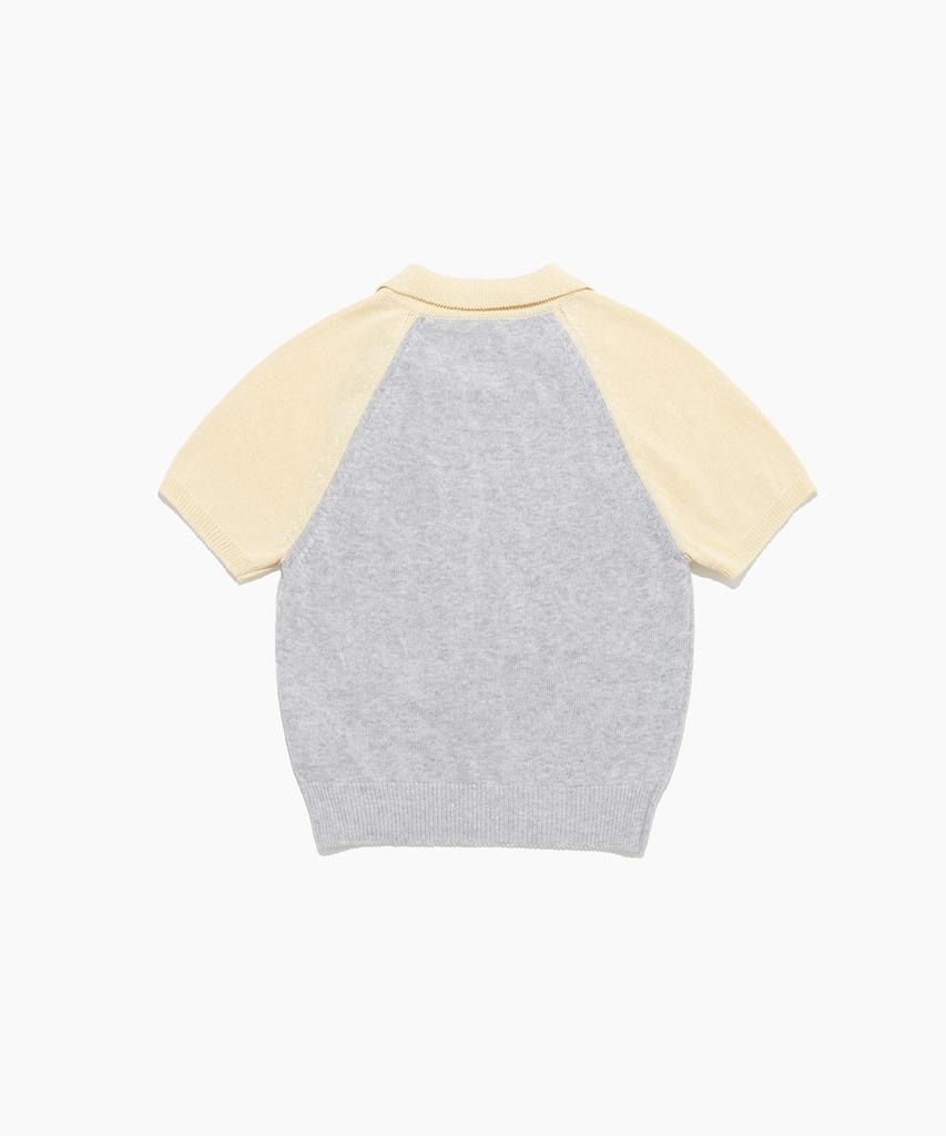 TTUDEMENT Half Sleeve Raglan Knit Gray