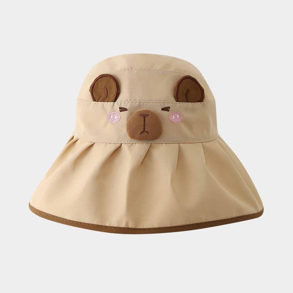 

Solid Color Summer Kid Sunhat Quick-dry Children s Empty Top Cap Cartoon Capybara Bucket Hat Baby хаки