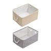 Practical Cotton Linen Fabric Basket Foldable Sundries Storage Box with Handle Underwear Clothes Organizer