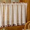 Pastoral Style Tulle Kitchen Curtain Sheer Voile Window Drapes Room Partition Curtain  Living Room