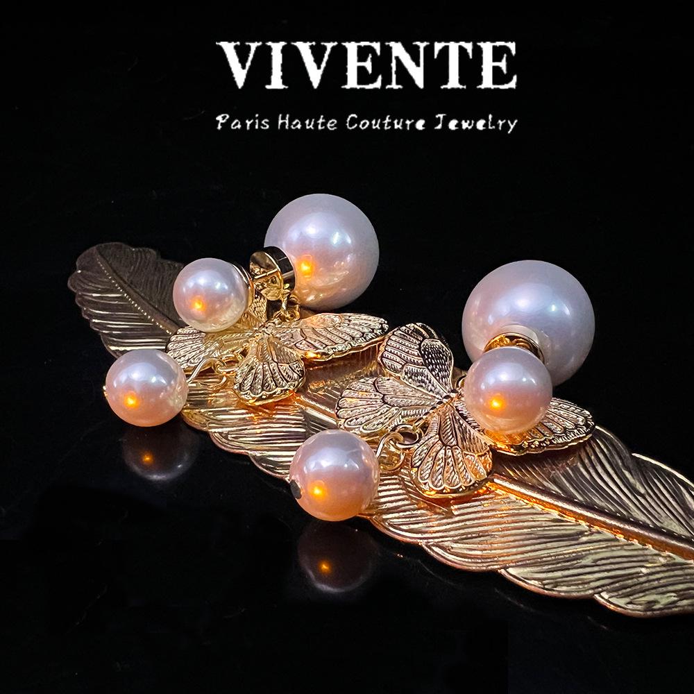 "24K Gold-Plated Butterfly Jewelry Set: Earrings, Necklace, and Bracelet"