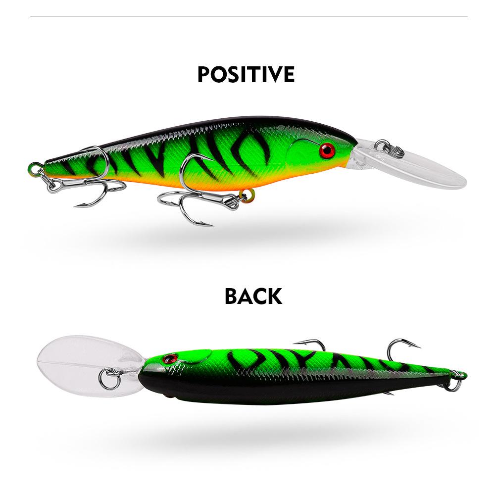 10pcs Artificial Hard Fishing Lures with 3D Eyes and Steel Ball, Floating Minnow Bait 10.5g