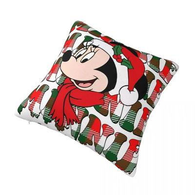 2026 New Christmas Happy Cartoon Mickey and Minnie Double Sided Printed Square Pillow Cover Bedroom Living Room Pillow Cover