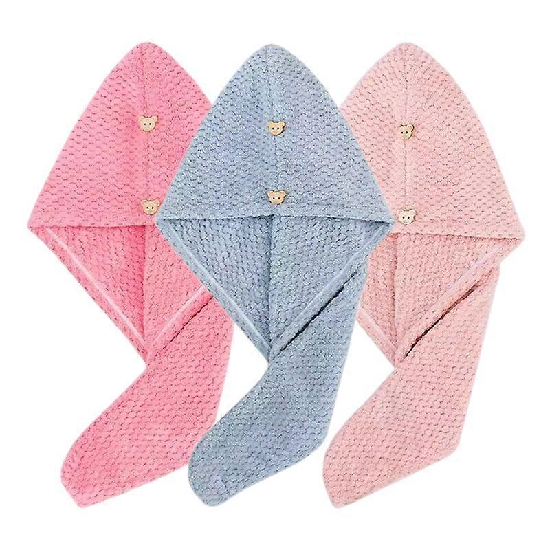 Women's Quick-Drying Fiber Hair Drying Towel and Cap Set with Super Absorbent Water Shower Hair Drying Towel
