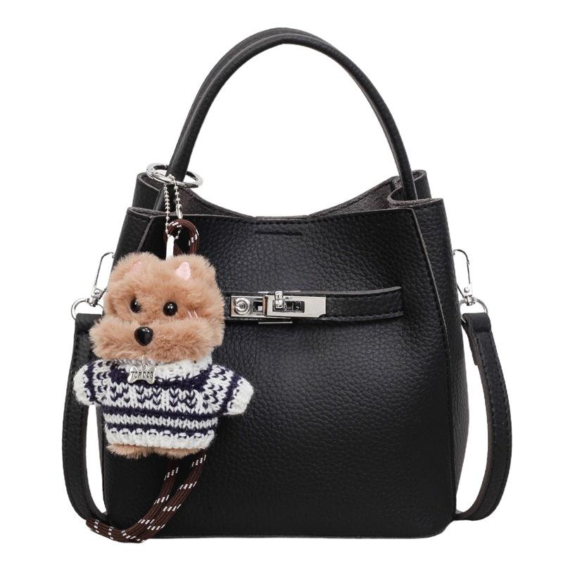 Simple handbag small bag women's 2025 autumn new high-value bucket bag commuter casual shoulder messenger bag