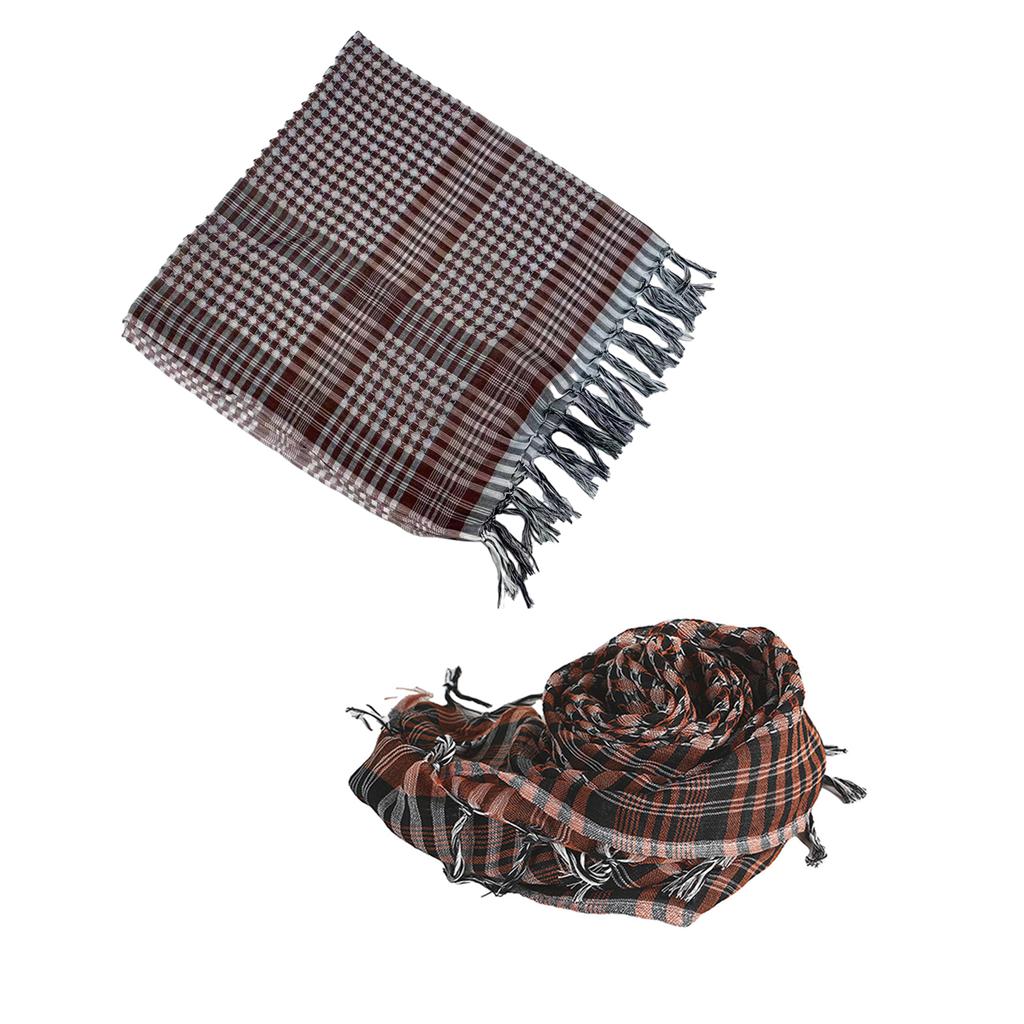 Tactically Male Lattice Print Scarf Hiphop Scarf Lattice Print Turban Multi-purpose Head Wrap Cycling Dustproof Kerchief