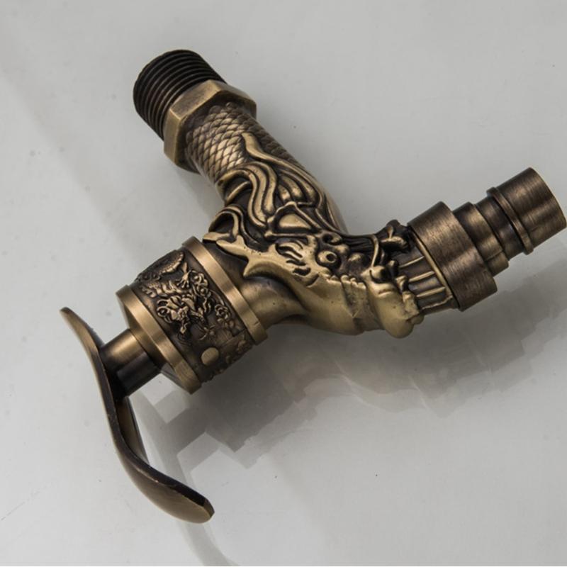 Vintage Inspires Wall Mount Faucet Handcrafted Water Tap Hand Polishes Faucet Upgrades for Indoor Outdoor Water Control
