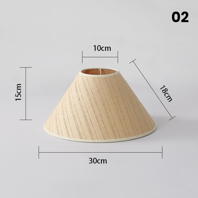 Vintage Rattan Woven Lampshade - Handmade Boho Table & Floor Lamp Shade for Hotel/Home Decor (E27 Bulb Base)