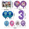 10pc Full Characters Foil Balloon Set, 1-9 Purple Balloons For Girls Kids Birthday Party Decoration Ballons  Supplies
