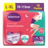 Evereve Period Panty For Girls & Women, (L-XL), 10 Pcs, 360 Degree Coverage, 0% Leaks, High Absorbency For Heavy Flow, Maternity Delivery Pads, Pos