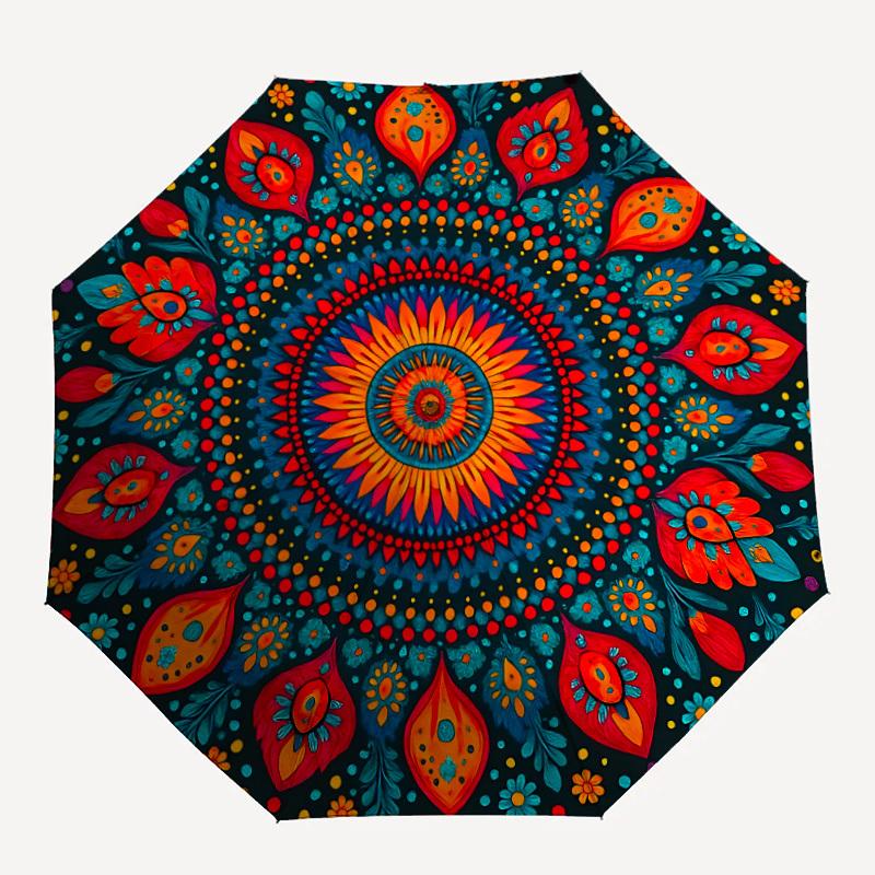 

1pc Colorful Mandala Umbrella - Portable Home Essential, Durable Iron Frame with Rod Structure, Fashion Lovers yy250910205