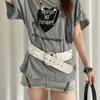 Gothic Rivet Wide Belt Y2k Dress Jeans Belt Vintage Women's Waist Belt  Skirt Accessory