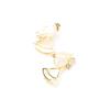 Classic European and American high-end versatile fan-shaped shell earrings gold-plated stone-inlaid temperament earrings without ear holes Ear clips w