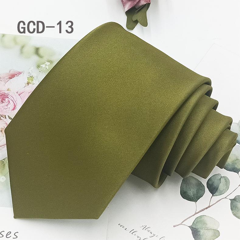 High-Density Yarn-Dyed Black Polyester Silk Tie - 8cm, Formal & Casual