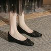 Retro square head grandma shoes versatile new women's single shoes khaki flat comfortable black commuter women