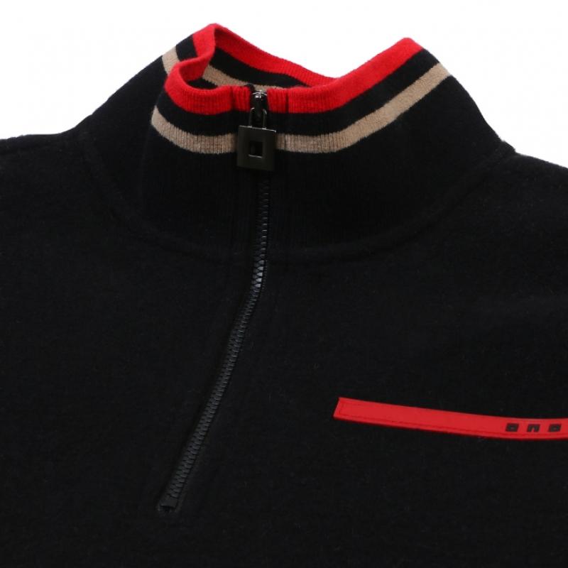 ONOFF Women S High Neck Half Zip T ShirT Of9232lb Black