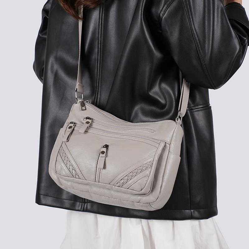 Dameveske Mor Crossbody-veske Stor kapasitet Flerroms Skulderveske