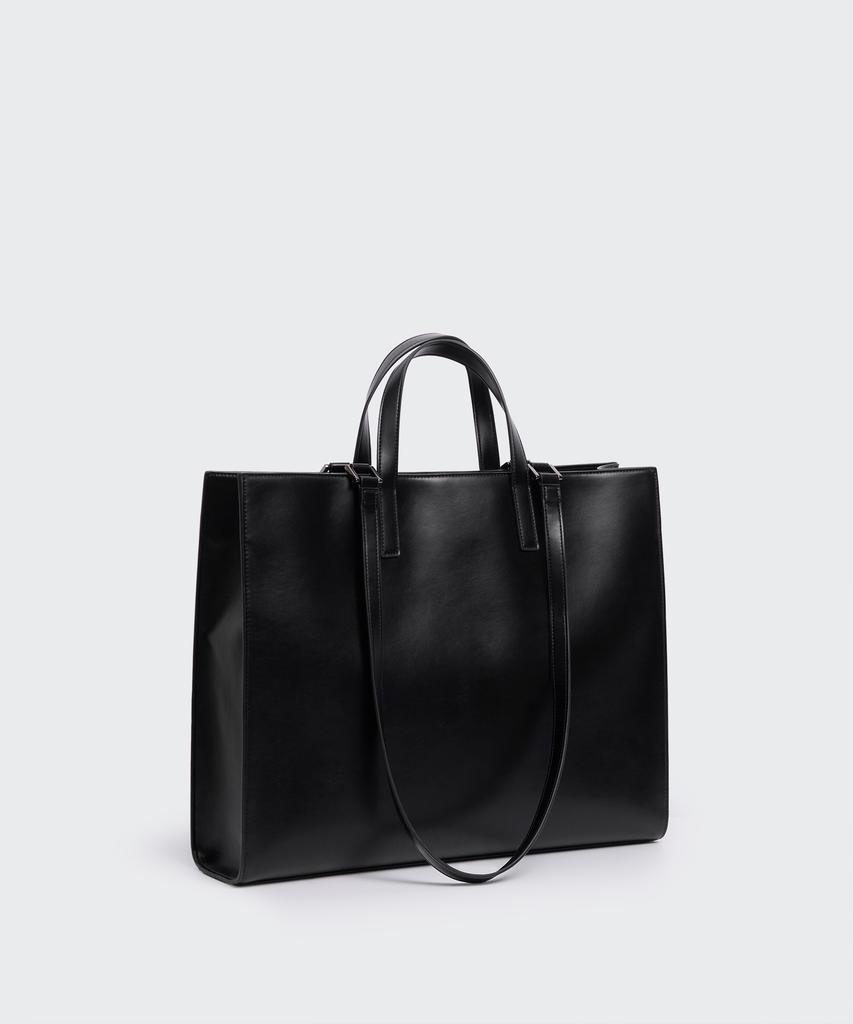 Musinsa Standard Synthetic Leather Rectangle Shoulder Tote Bag_Large [Black]