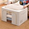 Tianshan Cotton & Linen Foldable Storage Box with Thick Steel Frame