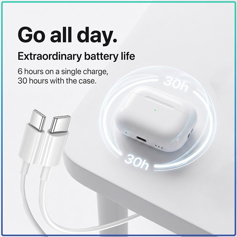 Apple AirPods Pro 2 True Wireless Earbuds Personalized Spatial Audio USB-C Charging Hands Free Earphones For iOS Android Smartphones