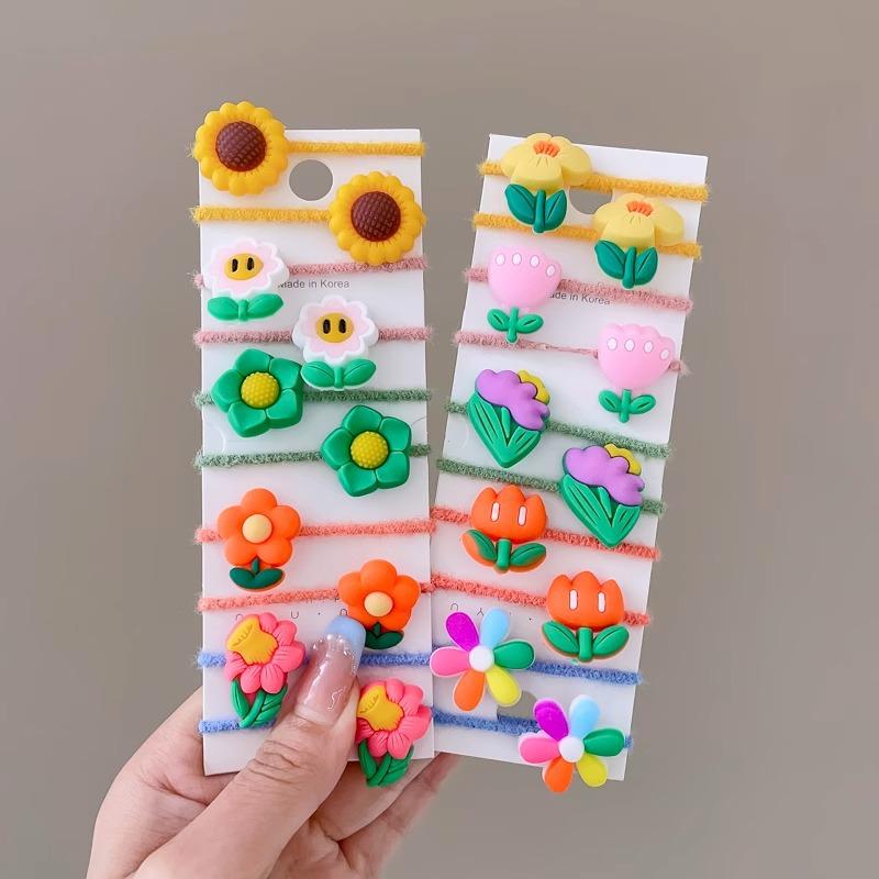 10-30PCS/Set, Cute Cartoon Animals, Hair Bands, Girls, Elastic Rubber Band, Headwear, Hair Accessories