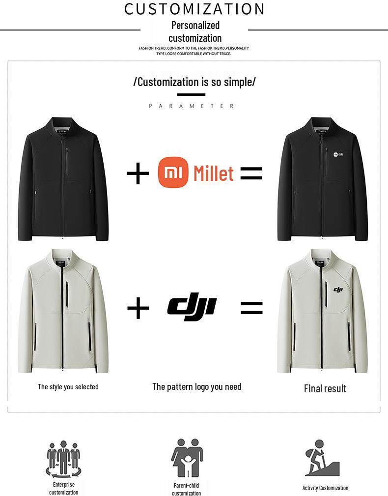 DJI Personalized Windbreaker Jacket with Logo - Autumn/Winter Technology Company Employee Outerwear