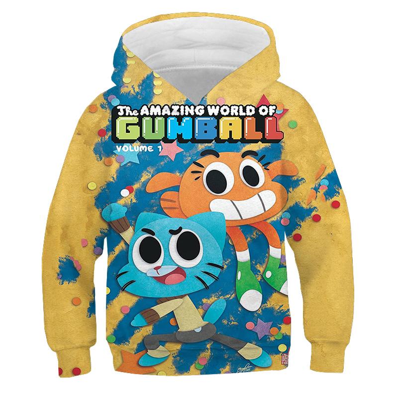 Fashion Kids Clothes The Amazing World of Gumball Hoodie Children Cartoon Pullovers Baby Girls Boys Autumn Hooded Sweatshirts