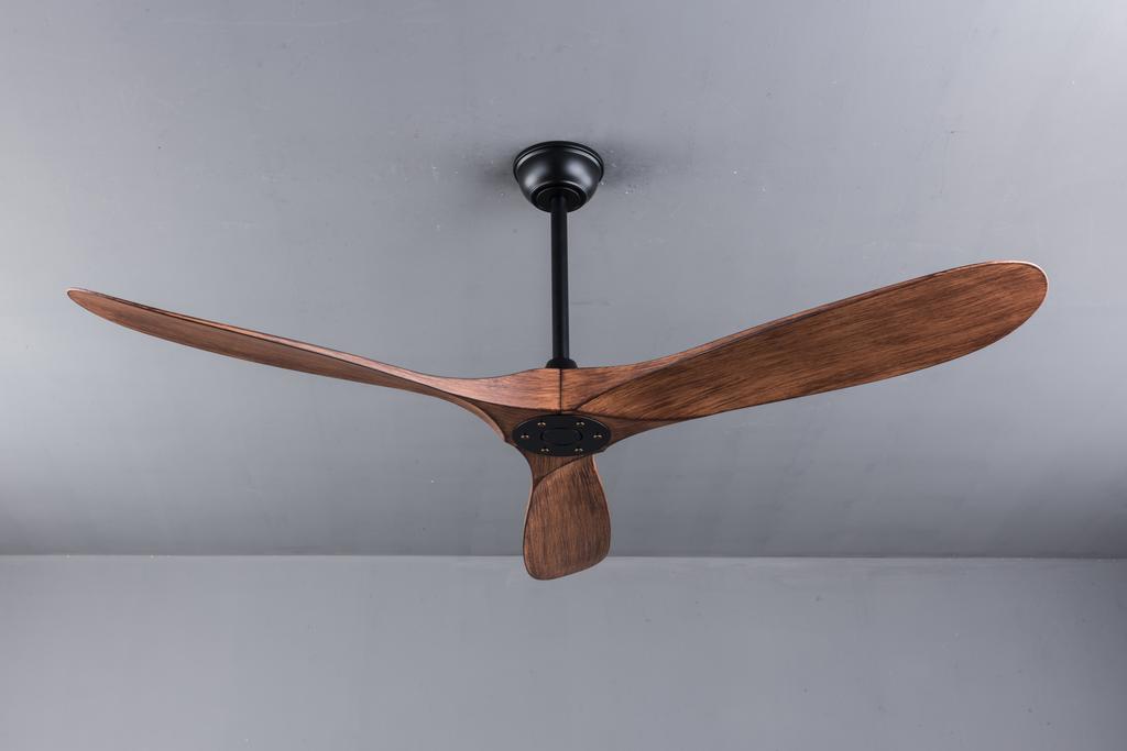 Ventilatore da soffitto da 52 pollici senza luce, 6 velocità, motore DC silenzioso reversibile, con telecomando per uso interno ed esterno, stile rustico, ufficio, camera da letto