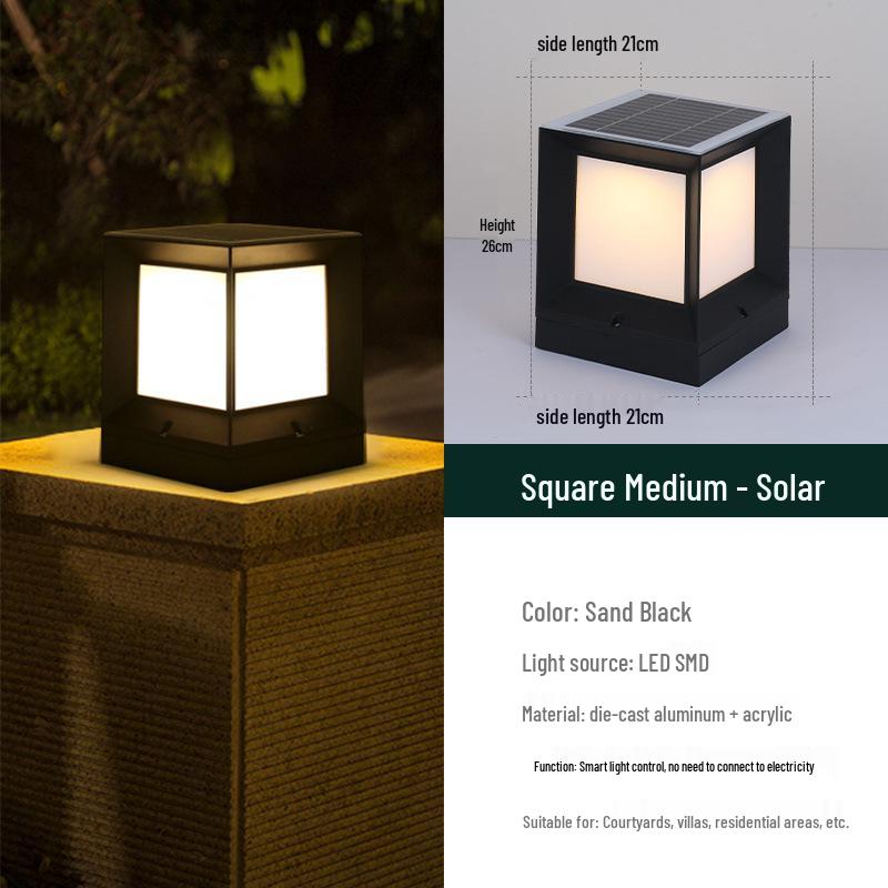 Modern Waterproof Outdoor Pillar Light for Villa, Lawn, Courtyard, and Fence Decor
