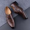 Fashion Genuine Leather Shoes Handmade Loafers for Men High Quality Buckles Monk Shoe Male Sapato Social Masculino Business Formal Shoes