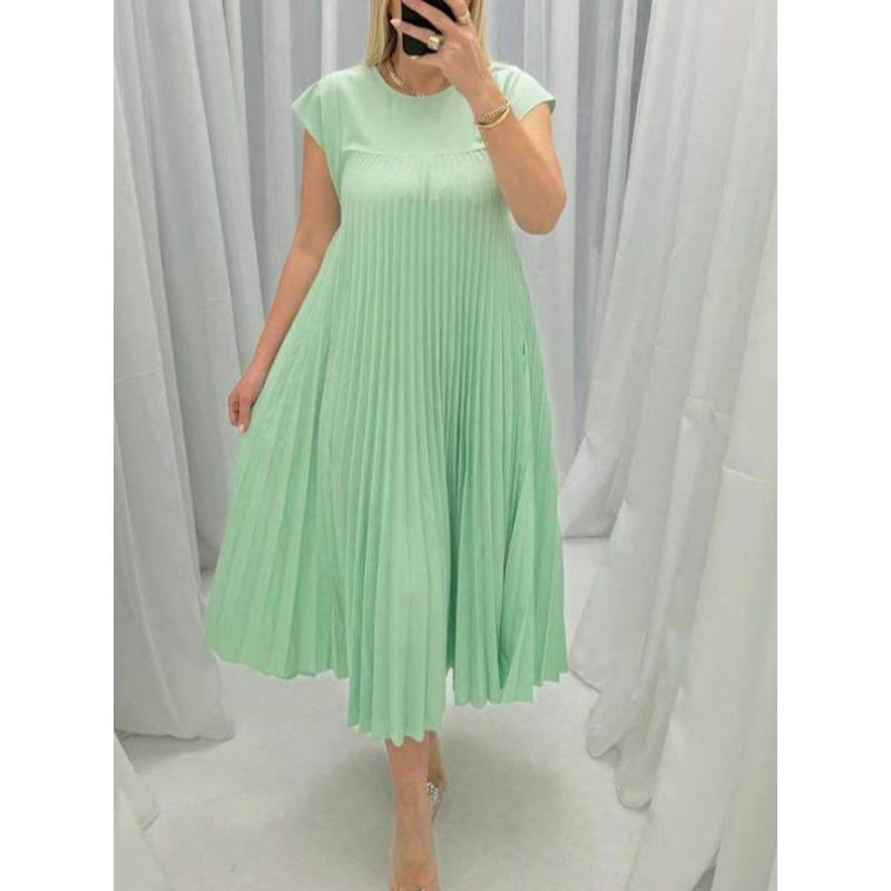 Mode Elegante Frauen Sommer Kleid Plus Größe Rundhals Kurzarm Casual Maxi Kleider Frauen Lose Elegante Einfache Dame Lange Kleid 868