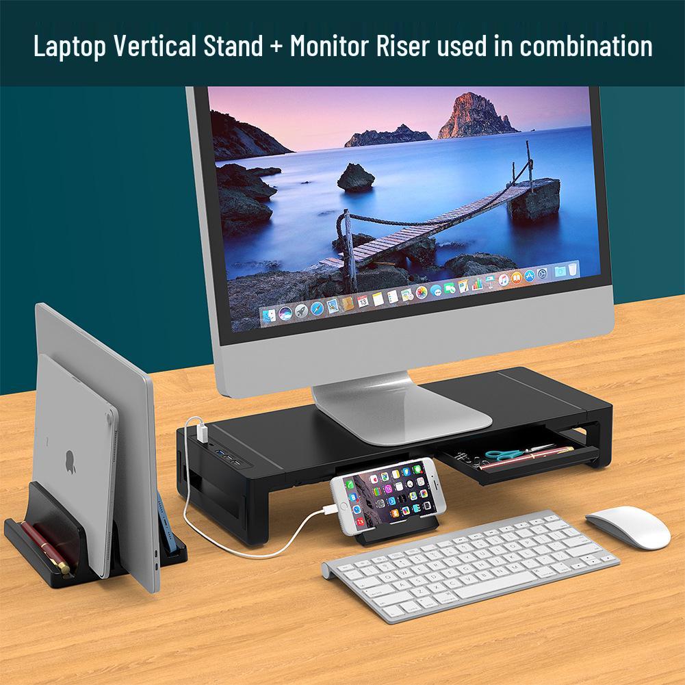 Multifunctional Monitor Riser with USB Ports and LED Lighting