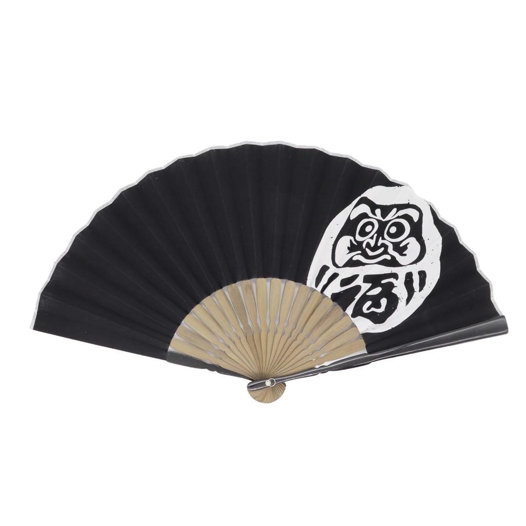 Onishi Ken Seihan Auspicious Folding Fan H23 Daruma/Black Size Approx. S22-ENG06