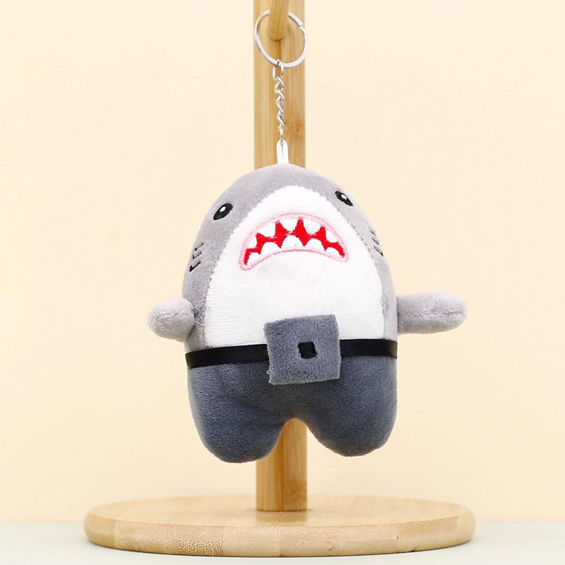 Adorable Plush Toy Shark Keychain Cute Bag Charm Soft Stuffed Animal Doll 12cm