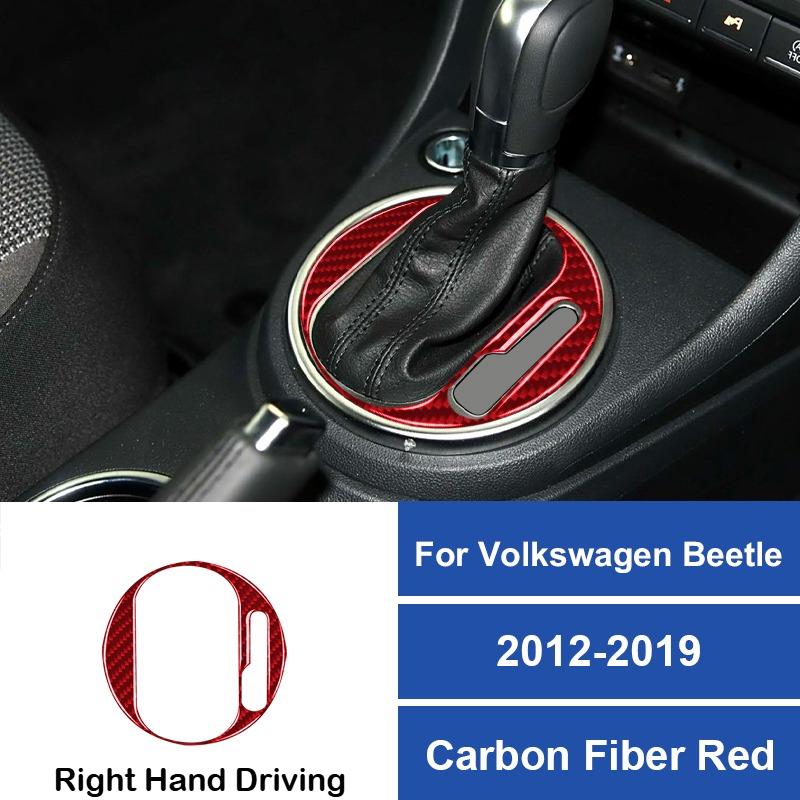 1PC Real Carbon Fiber For Volkswagen Beetle 2012-2019 Car Gear Shift Panel Frame Decoration Sticker Auto Interior Accessories