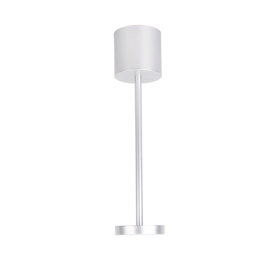 3 Colors I Shape Table Lamp Stepless Dimming LED Eye Protection Bedside Bar Desk Light for Ambiance Silver